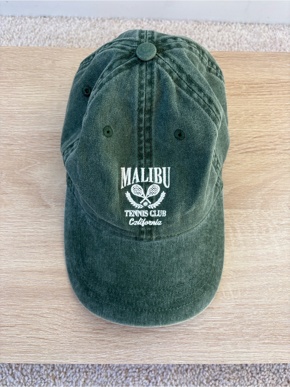 Malibu Tennis Club Green Washed Baseball Cap